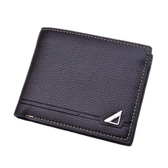 Men's Short Wallet Casual Lychee Pattern Money Clip