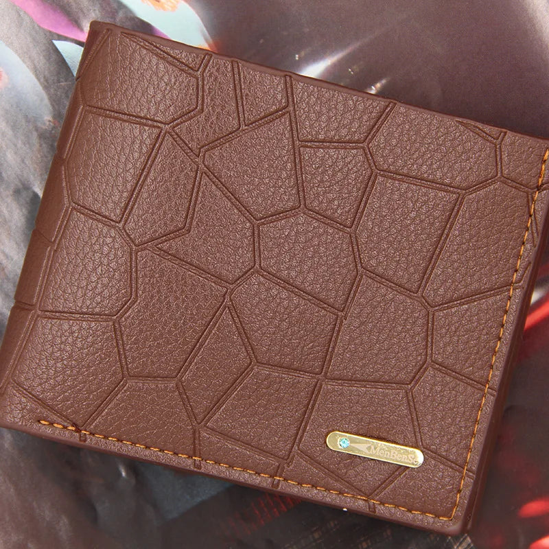 Men's Short Wallet PU Leather Multi-card Slot Bill Fold Slim