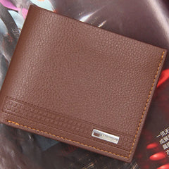 Men's Short Wallet PU Leather Multi-card Slot Bill Fold Slim