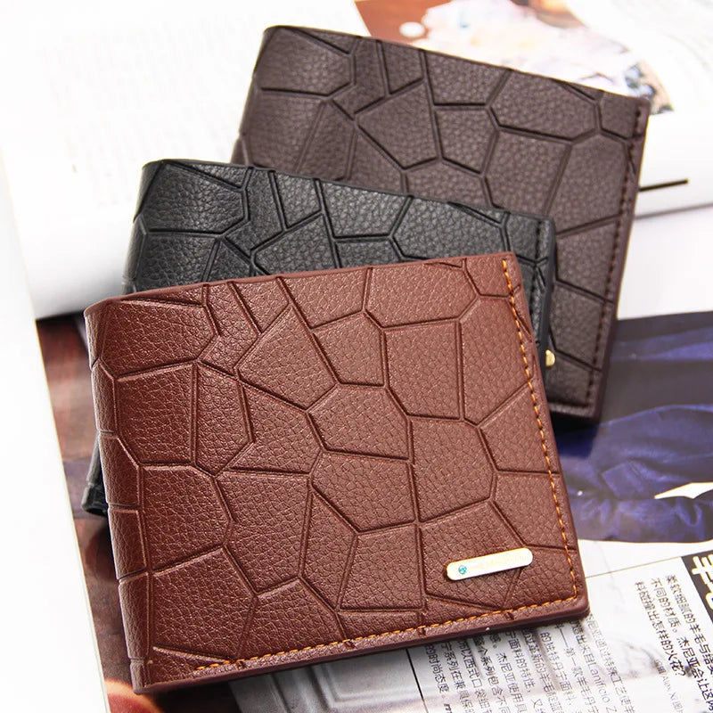Men's Short Wallet PU Leather Multi-card Slot Bill Fold Slim