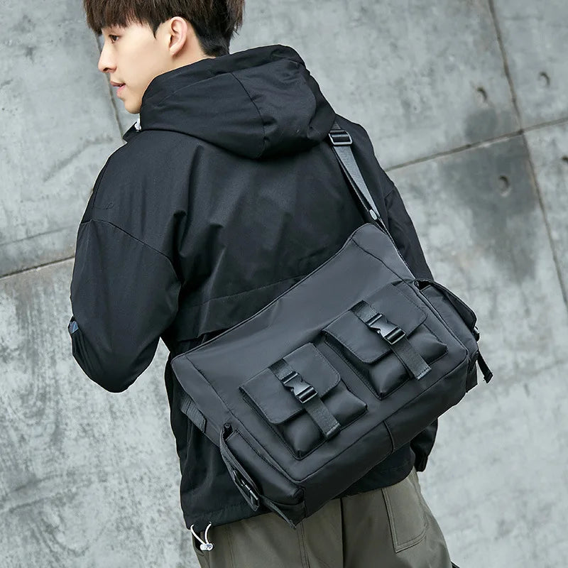 Men's Waterproof Messenger Shoulder Bag Large Capacity Crossbody School