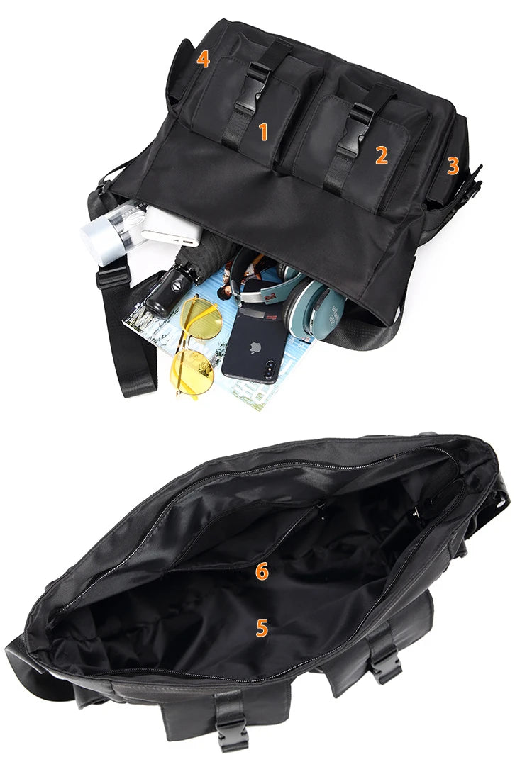 Men's Waterproof Messenger Shoulder Bag Large Capacity Crossbody School