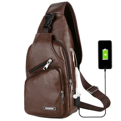 Men's Canvas Shoulder Bag Sling Chest Pack Sports Crossbody Handbag