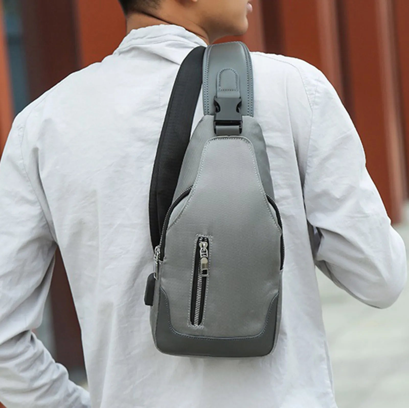 Men's Business Crossbody USB Chest Bag