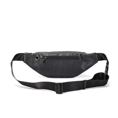 Men's Solid Chest bag PU Leather Waist bag Male small Messenger Bag zipper Vinta