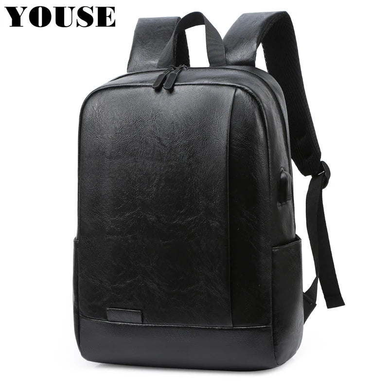 Men's Stylish Backpack for School Students Waterproof Leather Notebook