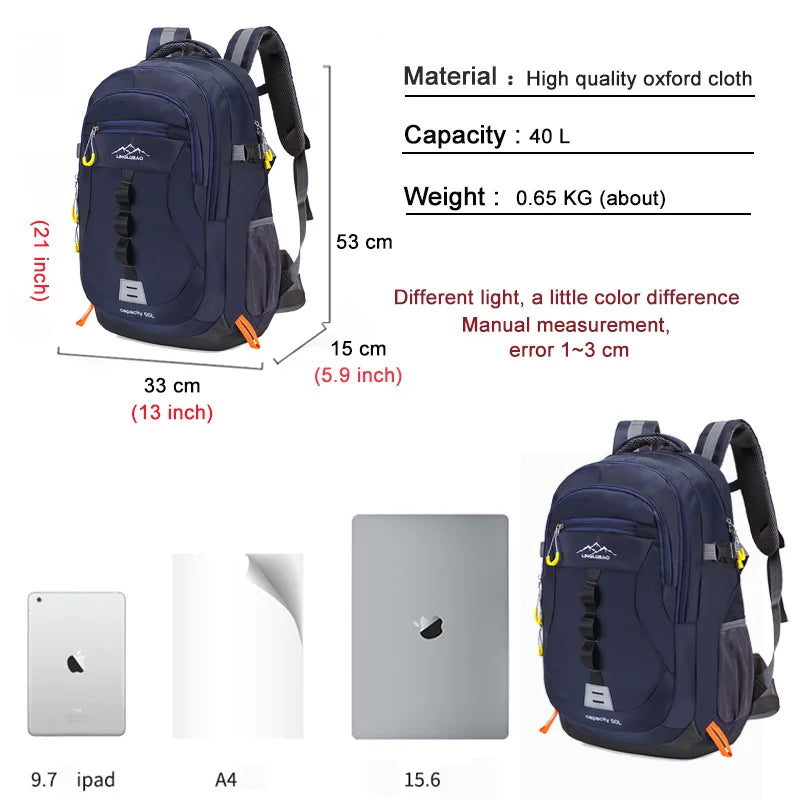 Men's Waterproof Travel Backpack Outdoor Rucksack