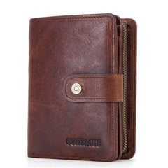 Men's Trifold Leather Wallet with Blocking Portable Lightweight