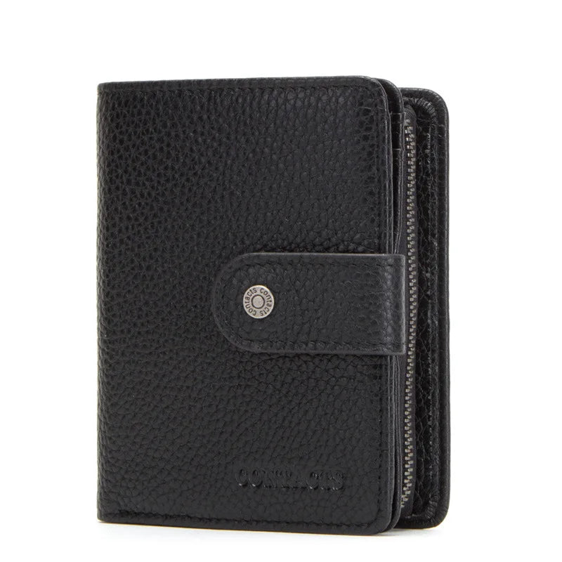 Men's Trifold Leather Wallet with Blocking Portable Lightweight