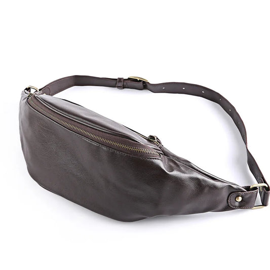 Men's Vintage Chest bag Crazy horse Leather Messenger Bag