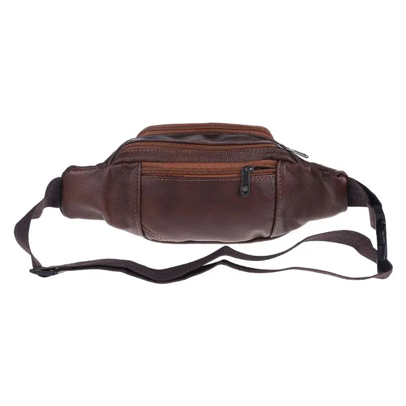 Men's Vintage Leather Messenger Bag Waist Pack Pouch Outdoor Hiking Motorcycle
