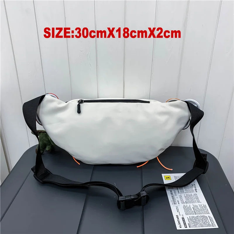 Men's Waist Bag High Street Chest Phone Purse Male Canvas Casual Satchel