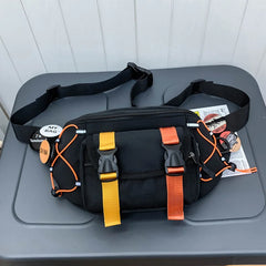 Men's Waist Bag High Street Chest Phone Purse Male Canvas Casual Satchel
