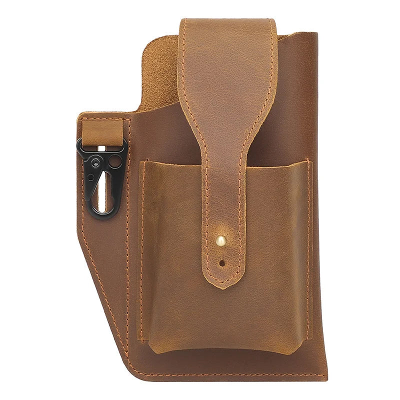 Men's Leather Waist Pack Belt Bag Fanny Small Shoulder Bags Phone Bag
