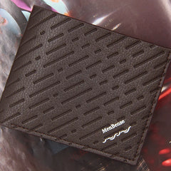 Men's Short Wallet Slim Business Wallet Hollow Stripe Pattern