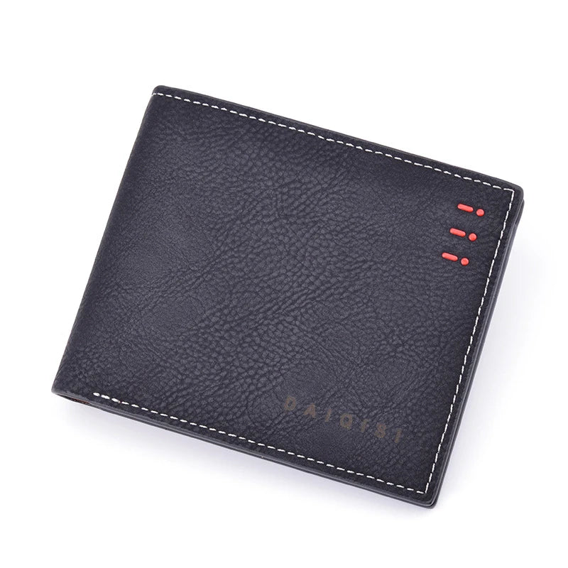 Men's Short Retro Thin Frosted Wallet Large Capacity Horizontal Soft Wallet
