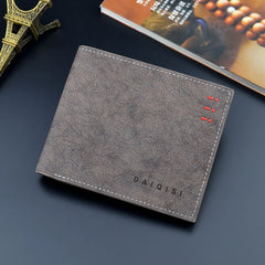 Men's Short Retro Thin Frosted Wallet Large Capacity Horizontal Soft Wallet