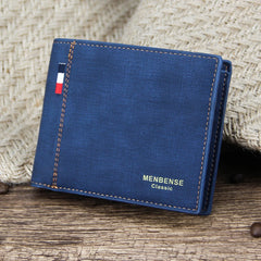 Men's Leather Trifold Wallet Large Capacity Retro Style Purse