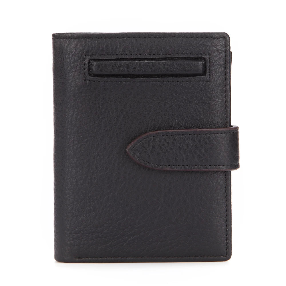 RFID Cow Leather Men's Purse Short Vintage Wallet For Men