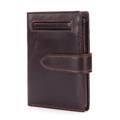 RFID Cow Leather Men's Purse Short Vintage Wallet For Men