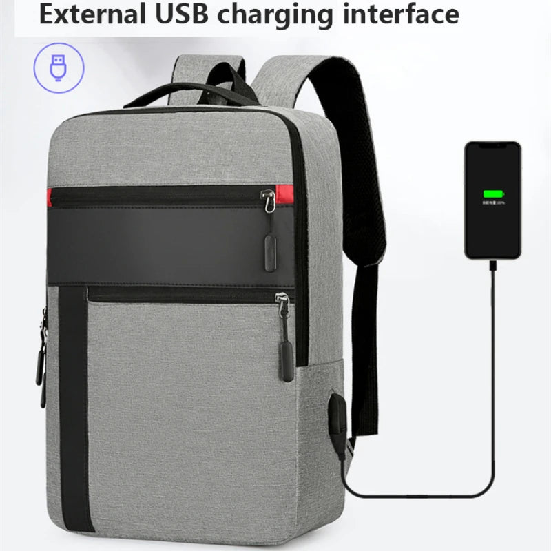 Men's Waterproof 15.6 Laptop Backpack USB Charging Business Bag