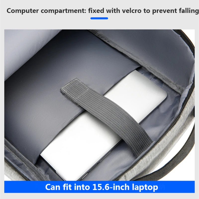 Men's Waterproof 15.6 Laptop Backpack USB Charging Business Bag