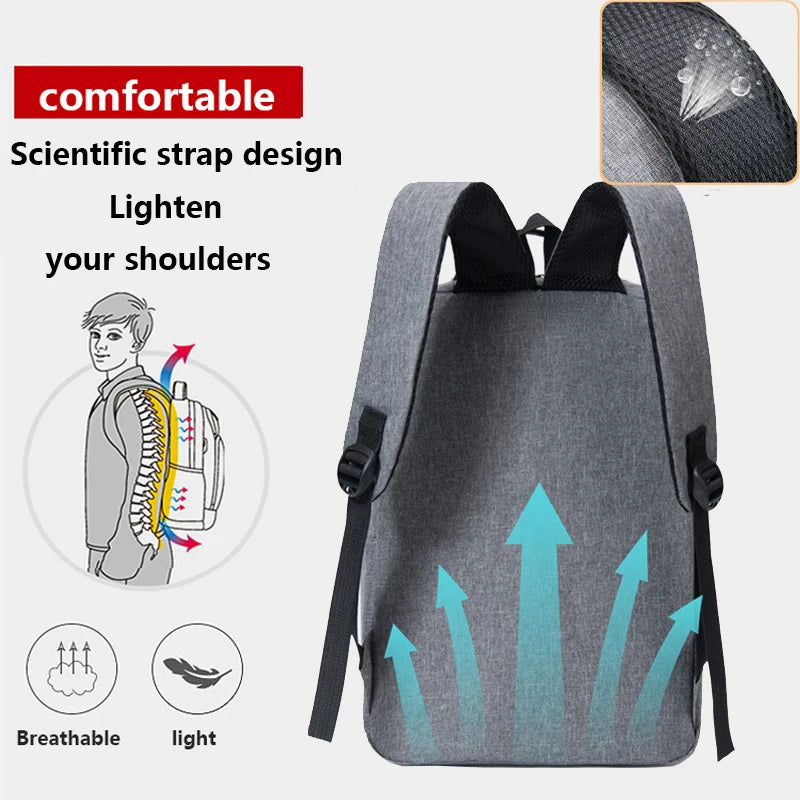 Men's Waterproof USB Charging Business Backpack
