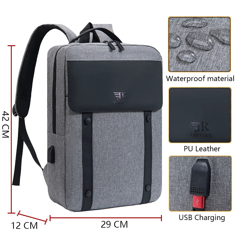 Men's Waterproof USB Business Backpack