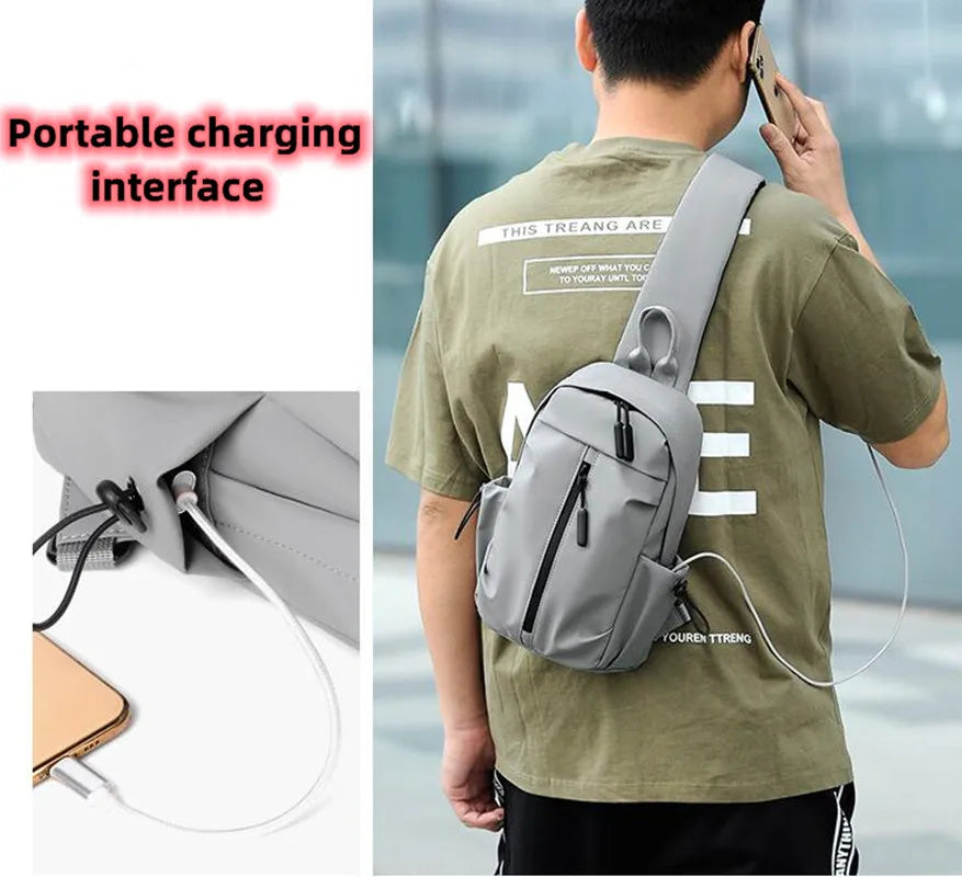 Men Women Chest Bag Backpack Business Leisure Multi-Functional Messenger Bag