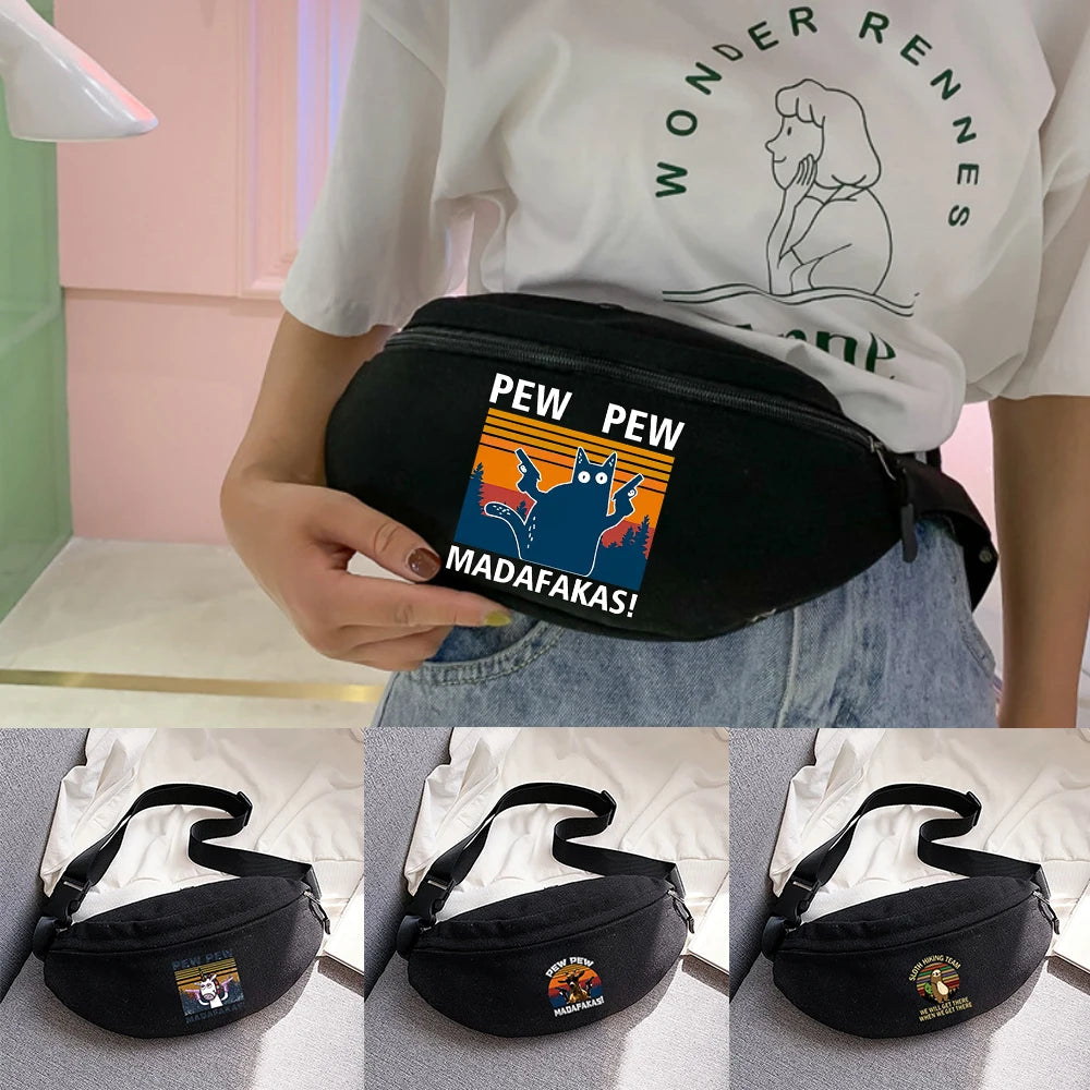 Outdoor Sports Chest Bag Cartoon Printing Waist Bags