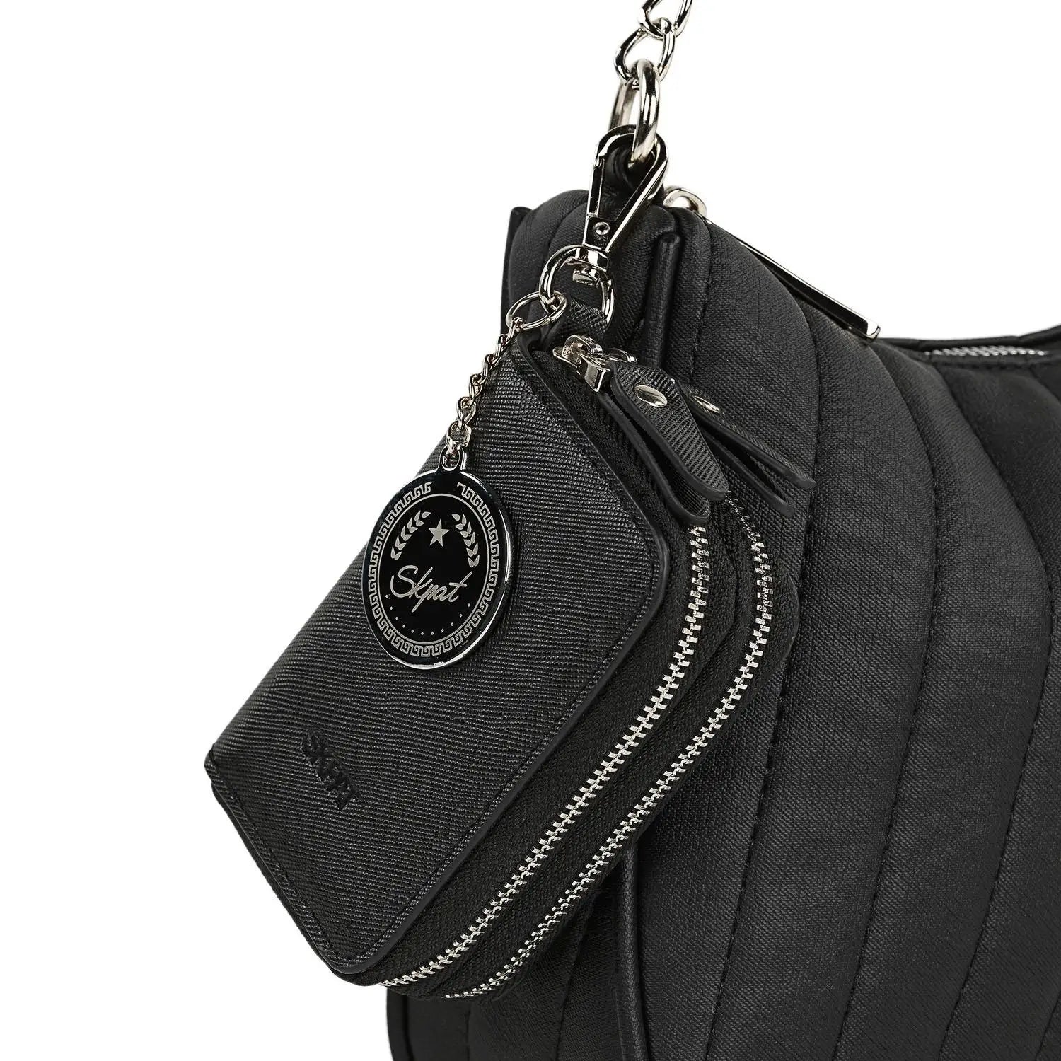 Unisex 2-Compartment Key Case with Zipper Closure