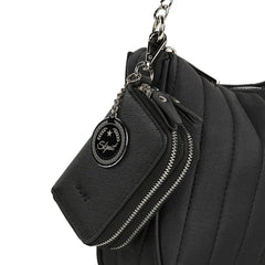 Unisex 2-Compartment Key Case with Zipper Closure