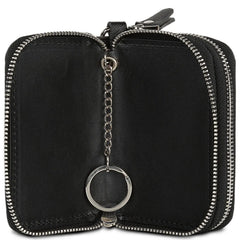 Unisex 2-Compartment Key Case with Zipper Closure