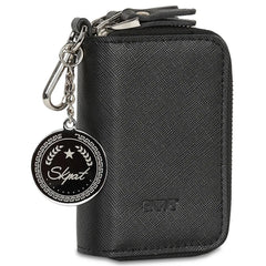 Unisex 2-Compartment Key Case with Zipper Closure