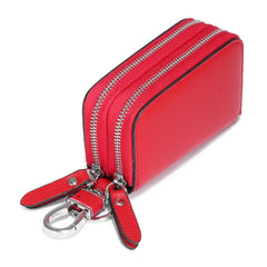 Double-Layer Leather Car Key Bag Large Capacity Storage