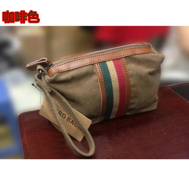 Men's Canvas Handbag Large Capacity Wallet Bag