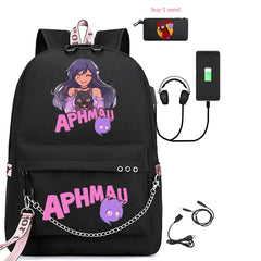 Canvas USB Laptop Bag Backpack with Pencil Case