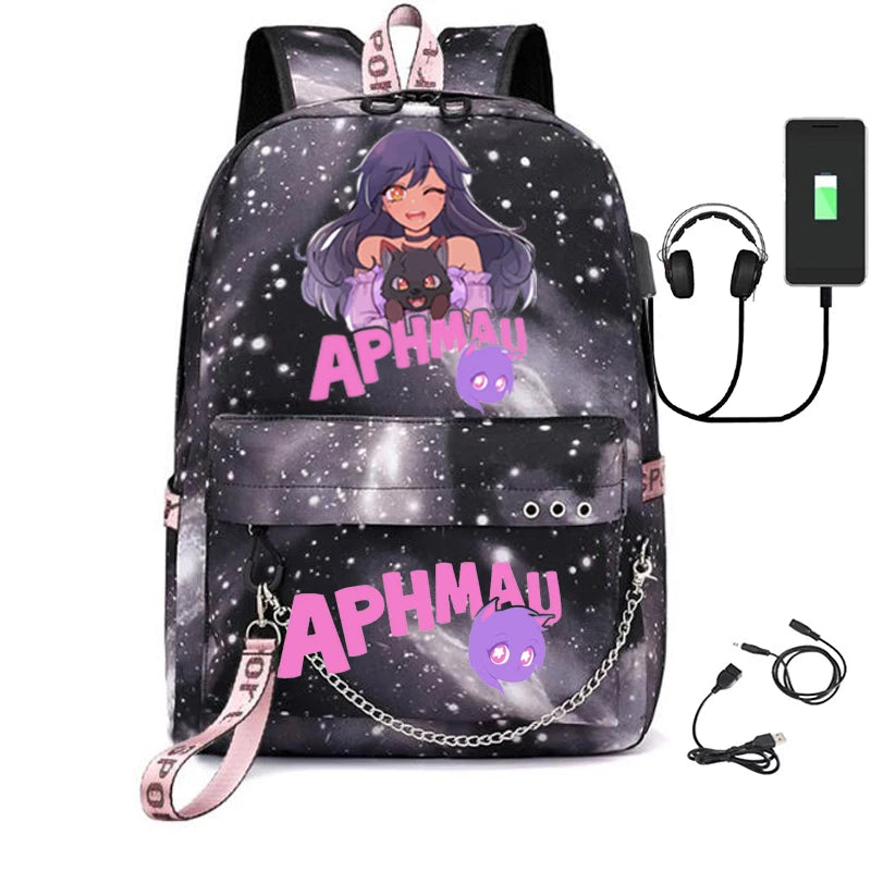 Canvas USB Laptop Bag Backpack with Pencil Case