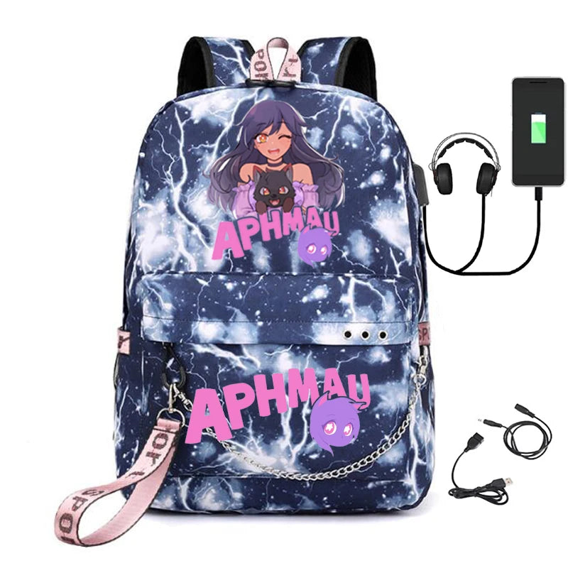 Canvas USB Laptop Bag Backpack with Pencil Case