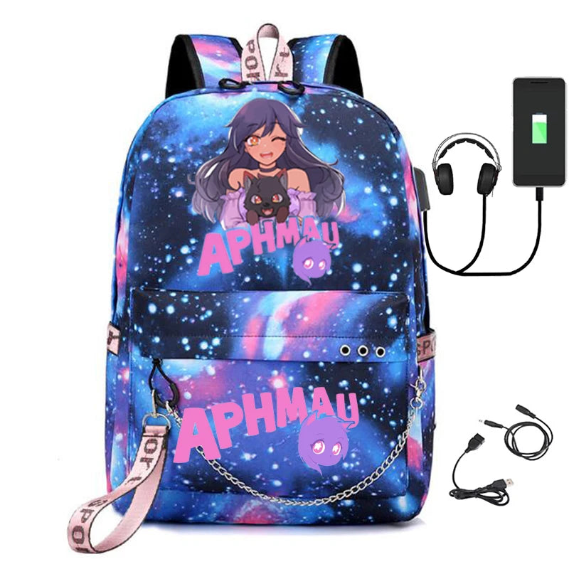 Canvas USB Laptop Bag Backpack with Pencil Case
