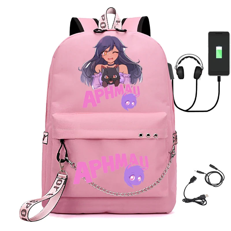 Canvas USB Laptop Bag Backpack with Pencil Case