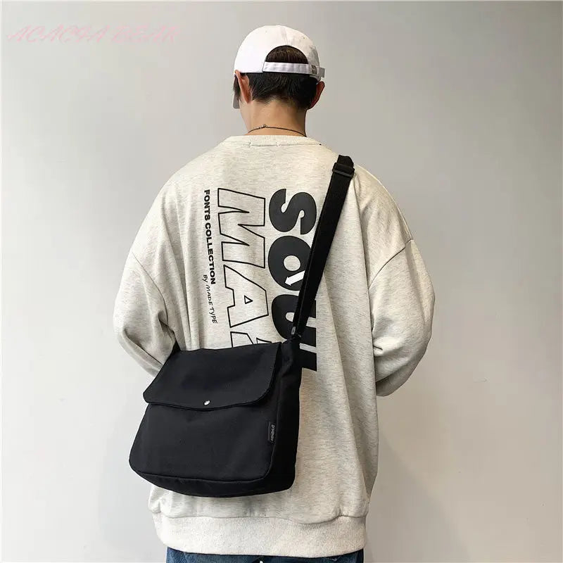 Canvas Messenger Bag Unisex Postman Shoulder Bag