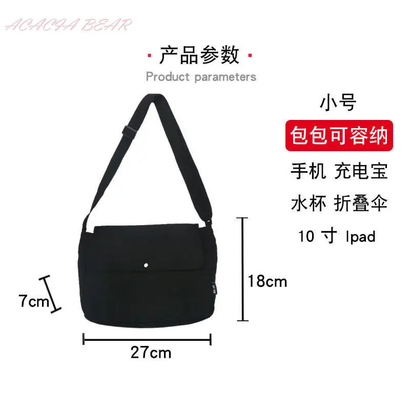 Canvas Messenger Bag Unisex Postman Shoulder Bag