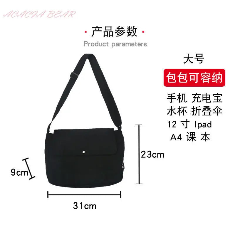 Canvas Messenger Bag Unisex Postman Shoulder Bag