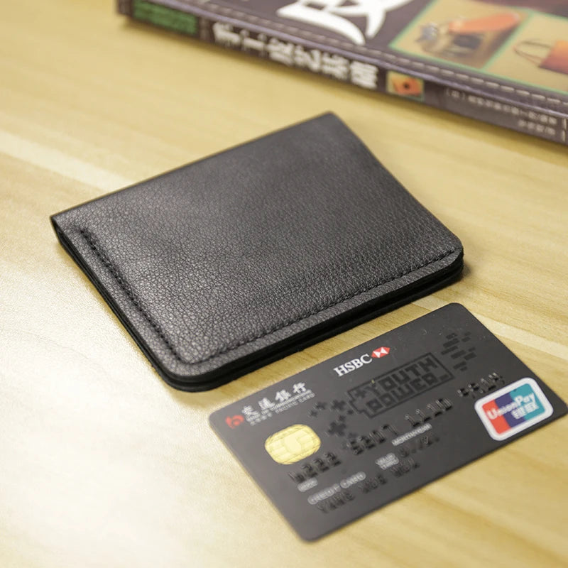 Men's Ultra-Thin Leather Clip Wallet Soft Brown Bag