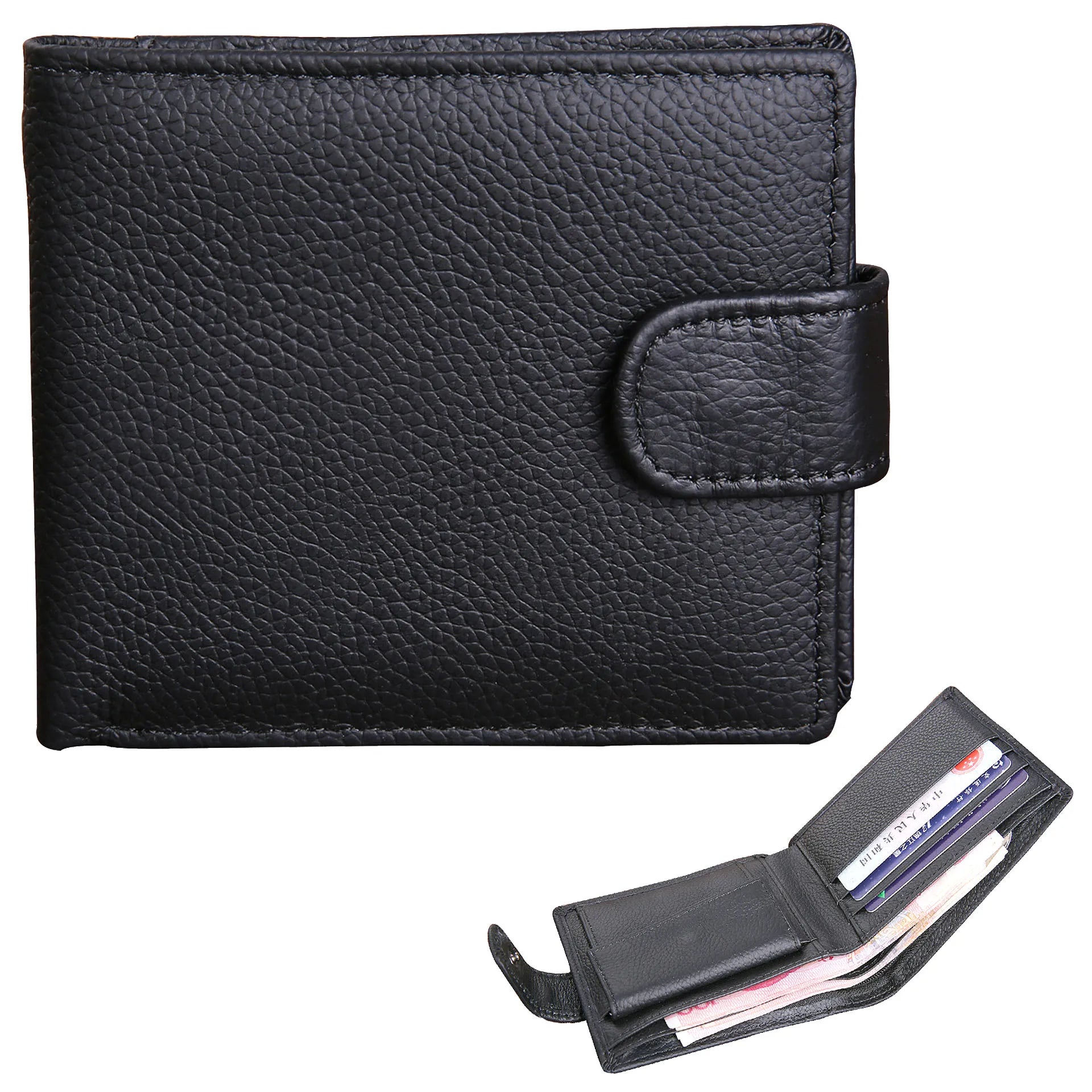 Men's Leather Short Wallet Hasp Purse Male Billetera Hombre