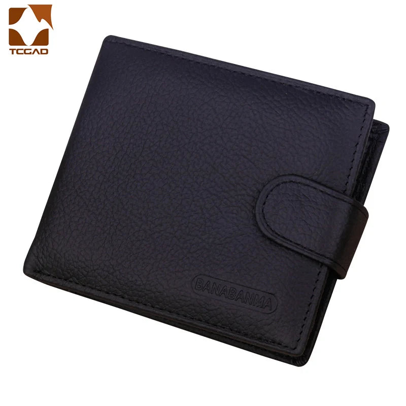 Men's Leather Short Wallet Hasp Purse Male Billetera Hombre