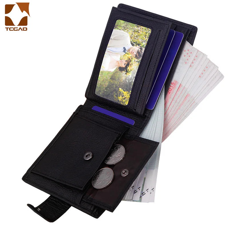 Men's Leather Short Wallet Hasp Purse Male Billetera Hombre
