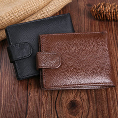 Men's Leather Short Hasp Wallet Purse