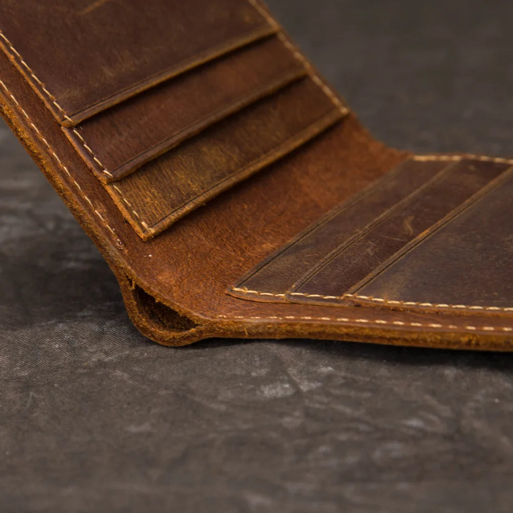 Men's Short Retro Cowhide Wallet Multi-Card Slot